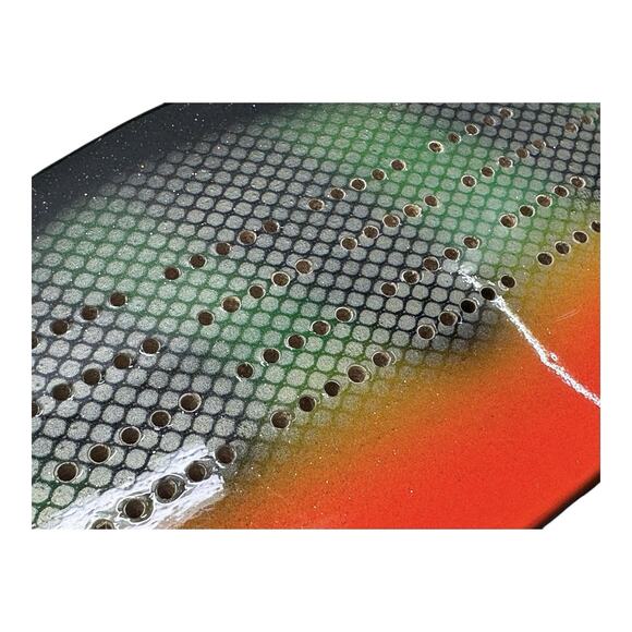 Homemade Fishing Lure Perch Green Fluorescent Orange Cribbage Board Rapala - Picture 3 of 5